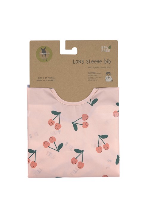 Lot de 2 bavoirs manches longues Happy Fruits, rose LÄSSIG 2