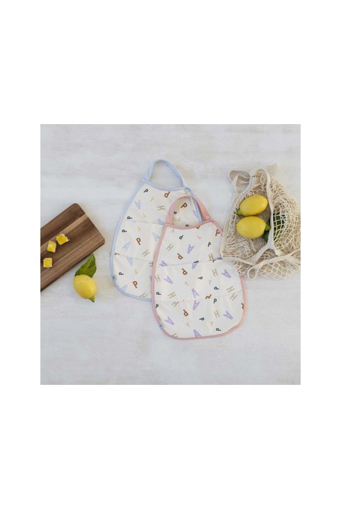 Bavoir Medium Drop av. poche Happy Fruits pêche LÄSSIG 2