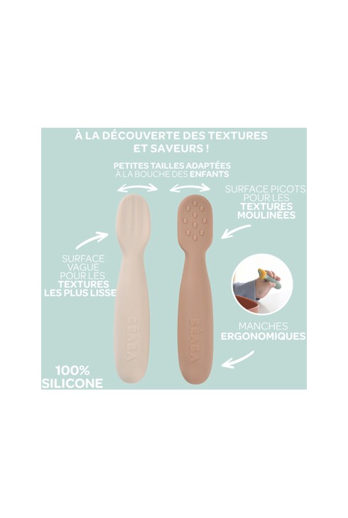 Lot de 2 pré-cuillères en silicone Praline Argile 2