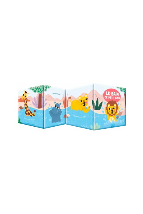 Coffret Mon premier livre de bain, dans la savane, avec 2 jouets déclipsables 2