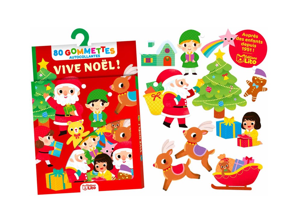 Pochette 80 gommettes Vive Noël 2