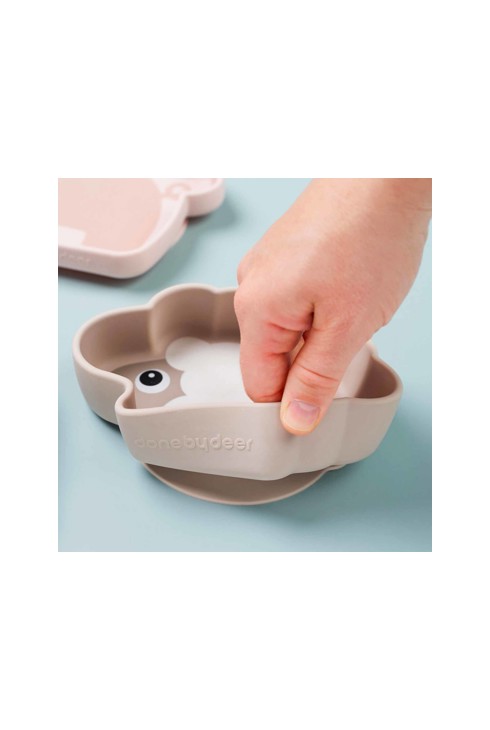 Assiette creuse ventousable beige mouton 2