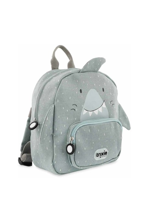 Sac à dos maternel bleu gris requin 2