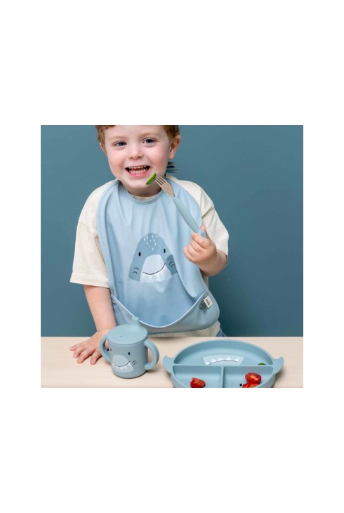 Set de 3 couverts silicone et inox requin 2