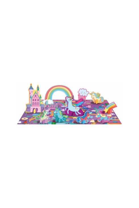 Coffret Les licornes Puzzle, livre et 10 figurines Sassi 2