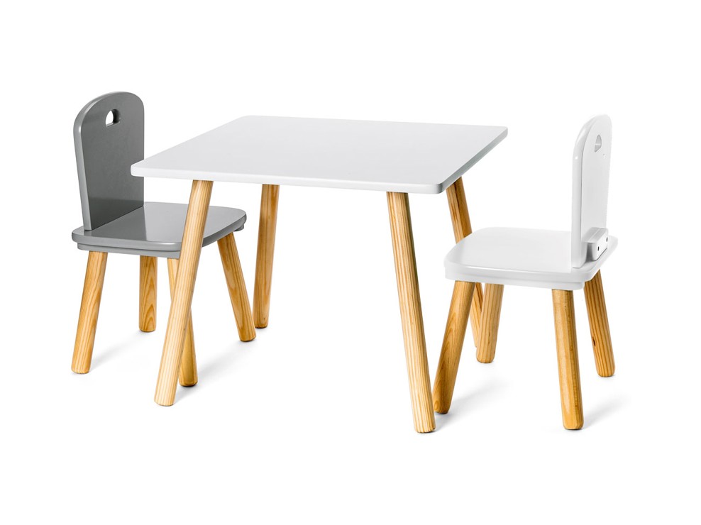 Table carrée naturel/blanc Oxybul 2