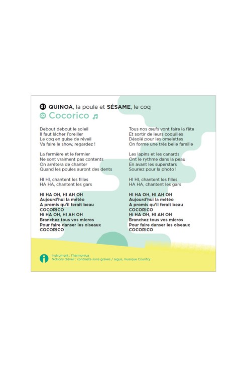 Livre-CD Zanimomusic Chansons à partager entre petits et grands - Joyvox 2