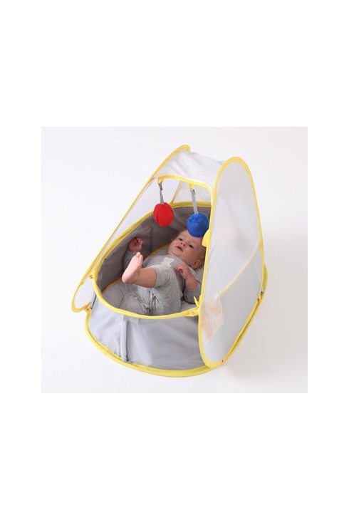 Berceau pop up Dodo Nomade gris et jaune Oxybul 2