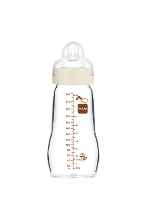 Biberon en verre 260 ml beige MAM 2