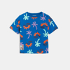 T-shirt bébé garçon bleu à imprimés palmiers Catimini