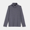 T-shirt col roulé rayé bleu garçon