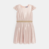 Robe plissée irisée rose fille