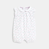 Combi courte fleurie blanc bébé fille