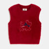 Pull sans manches fausse fourrure rouge fille Chipie
