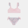 Maillot de bain deux pièces à carreaux rose fille Chipie