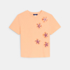 T-shirt manches courtes à sequins orange clair Fille