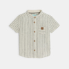 Chemise lin et coton rayé blanc bébé garçon