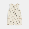 Combi courte jersey fantaisie palmiers beige bébé garçon
