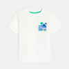 T-shirt manches courtes à message blanc Garçon