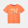 T-shirt manches courtes à message orange Garçon
