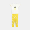 Pyjama 2 pièces en jersey jaune Fille
