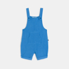 Salopette courte en maille de coton rayé bleu bébé garçon
