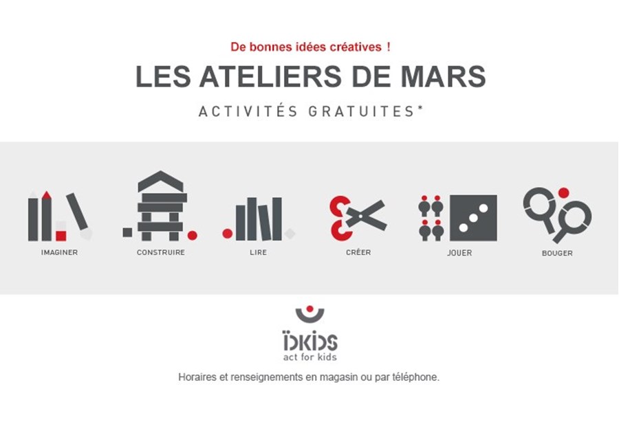 Les Ateliers en magasin IDKIDS de mars 2017 Les Ateliers en magasin IDKIDS de mars 2017
