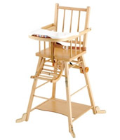 Chaise haute transformable naturel