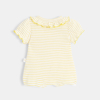 Combishort bébé fille en coton bio jaune Absorba