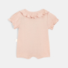 Combishort bébé fille en coton bio maille pointelle rose Absorba