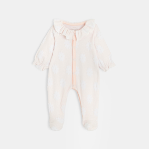 Pyjama bébé fille en velours effet dévoré rose Absorba 1