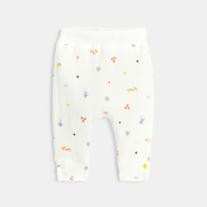 Pantalon confort bébé en maille tubique bio beige Absorba 1