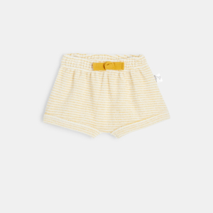 Short bébé en coton éponge bio jaune Absorba 1