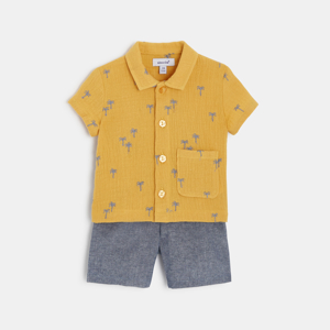 Ensemble chemise et short bébé garçon jaune Absorba 1