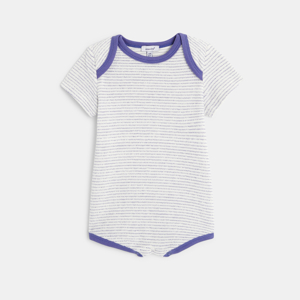 Combishort en coton éponge bébé violet Absorba 1