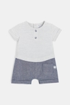 Combinaison effet 2 en 1 bébé garçon en coton bleu Absorba 1