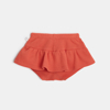 Jupe-short bébé fille en coton nid d'abeille orange Absorba