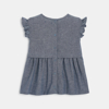 Robe sans manches bébé fille en chambray bleue Absorba