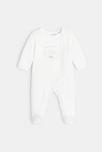 Pyjama matelassé bébé en coton bio blanc Absorba 1