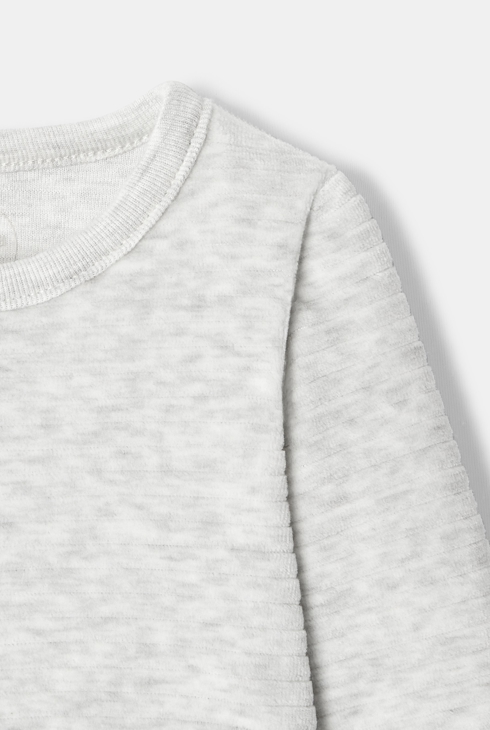 Pyjama en velours côtelé écru chiné naissance Absorba 2