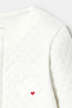 Pijama con pies y manos extraíbles de muletón en relieve 2 en 1 blanco nacimiento Absorba 3