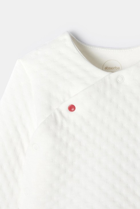 Ensemble en maille tubique blanc naissance Absorba 2