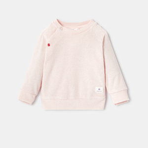 Sweat-shirt uni en éponge rose naissance Absorba 1