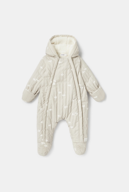 Combinaison-pilote matelassée et doublée beige naissance Absorba 1