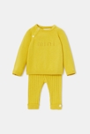 Ensemble en maille fine jaune naissance Absorba 1