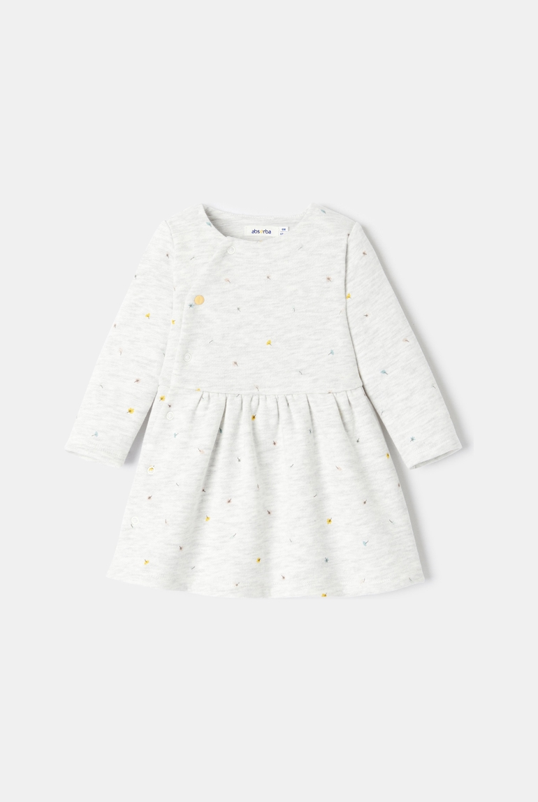 Robe en molleton imprimé blanche naissance Absorba 1
