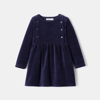 Robe unie en velours côtelé bleue bébé fille Absorba