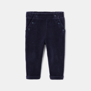 Pantalon en velours côtelé souple bleu bébé fille Absorba 1