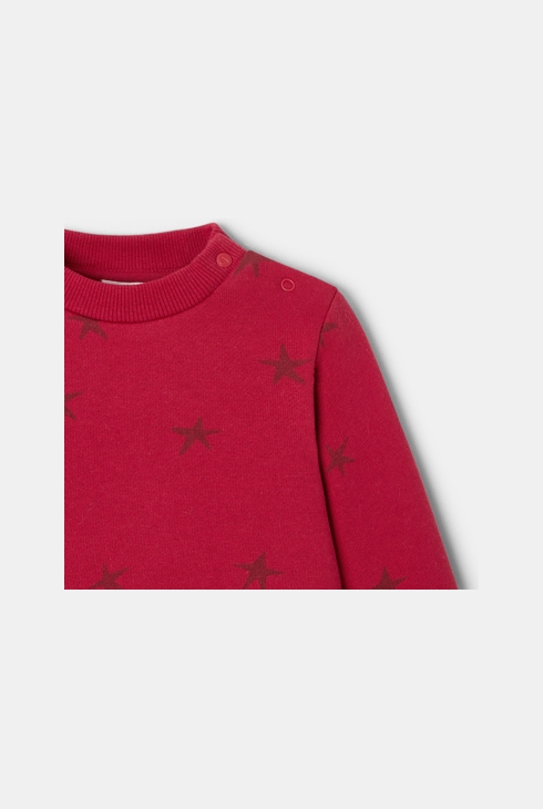 Sweat-shirt étoilé en molleton rouge bébé garçon Absorba