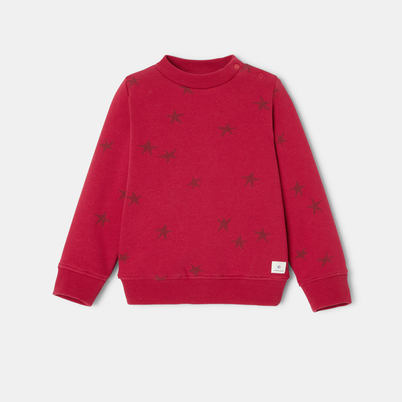 Sweat-shirt étoilé en molleton rouge bébé garçon Absorba - 12M